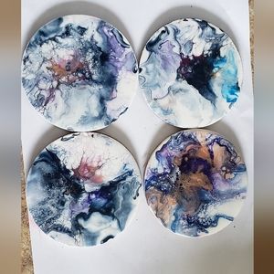 4"Original Acrylic Pour Coasters set of 4